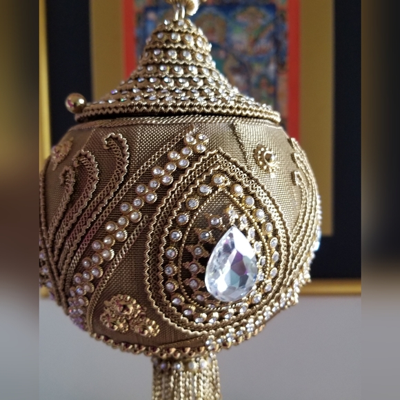 One of a kind elegant cocktail date tassel crystal bag - Picture 2 of 16